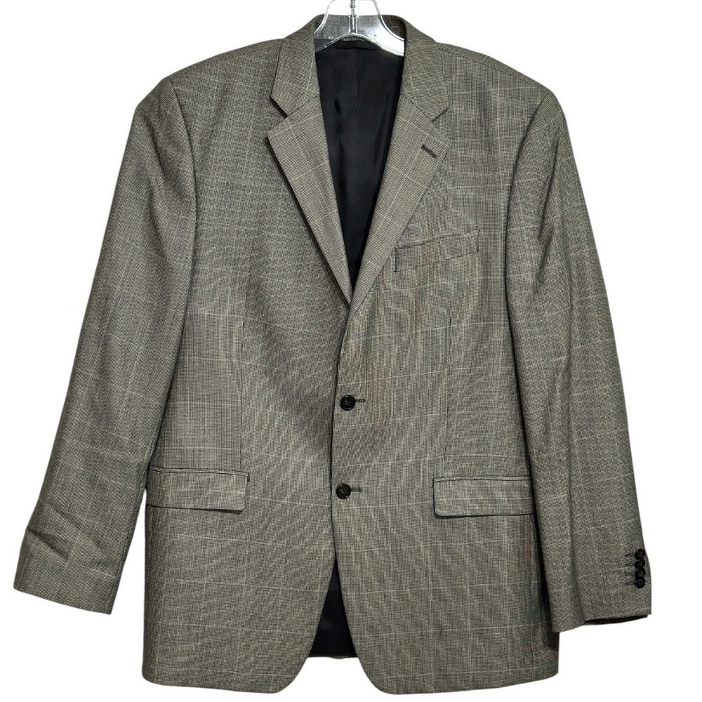 Lauren Ralph Lauren Mens Grey Glen Plaid Silk Wool Blazer Fall Academic 42L